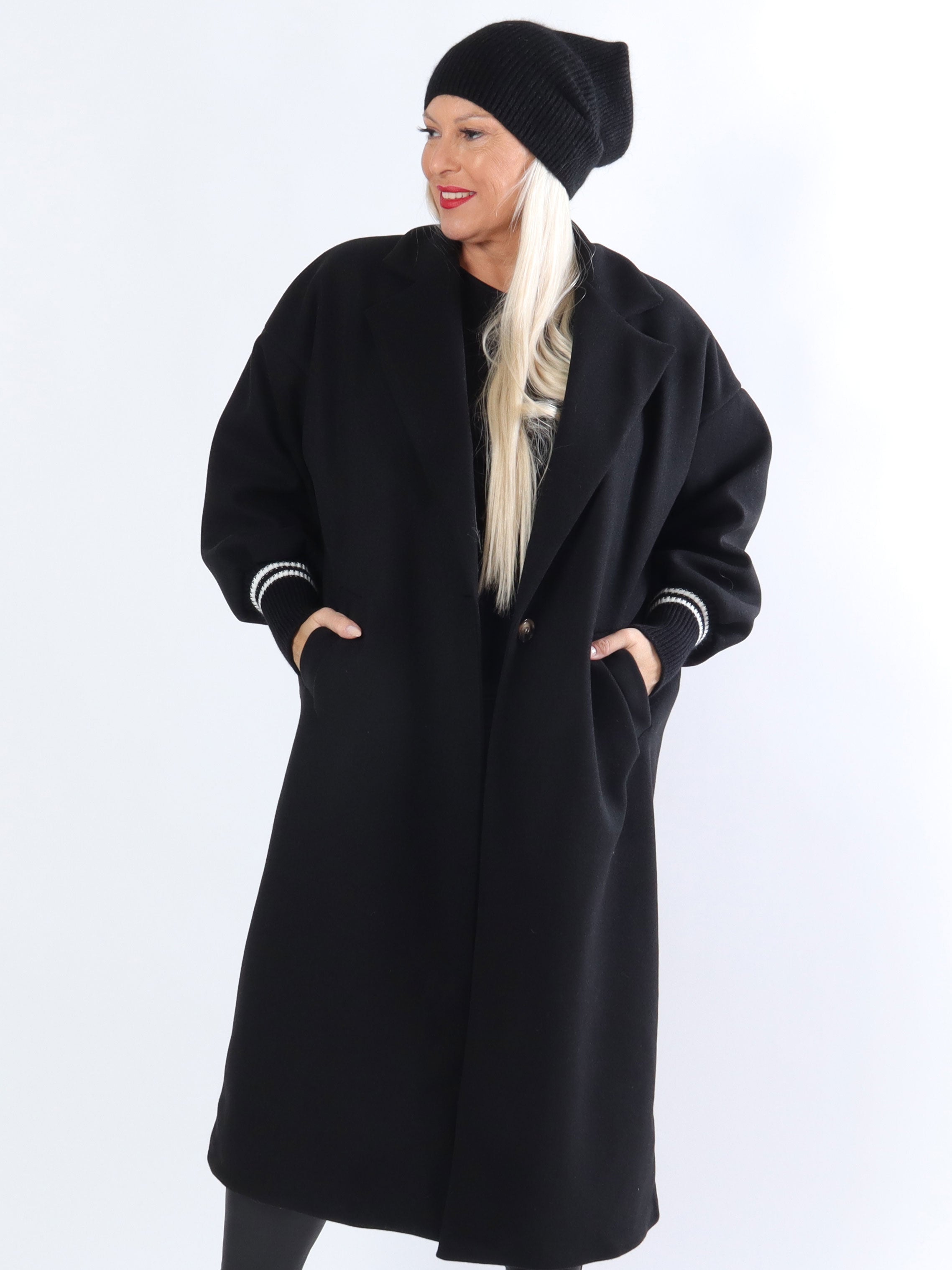 Nitas - Plus size overgangsjakke med strikket ærmestykke